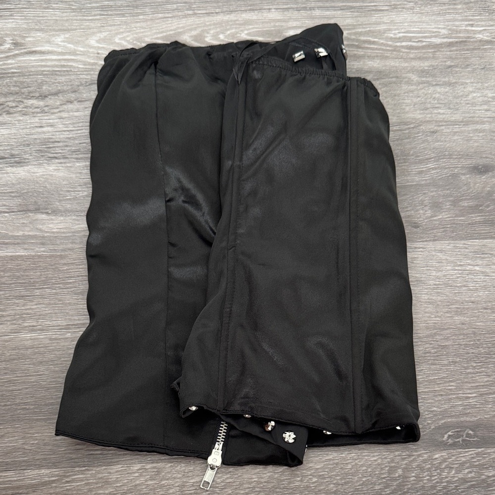 Wet Seal Black Satin Corset Top with Silver Studs - Picture 7 of 10